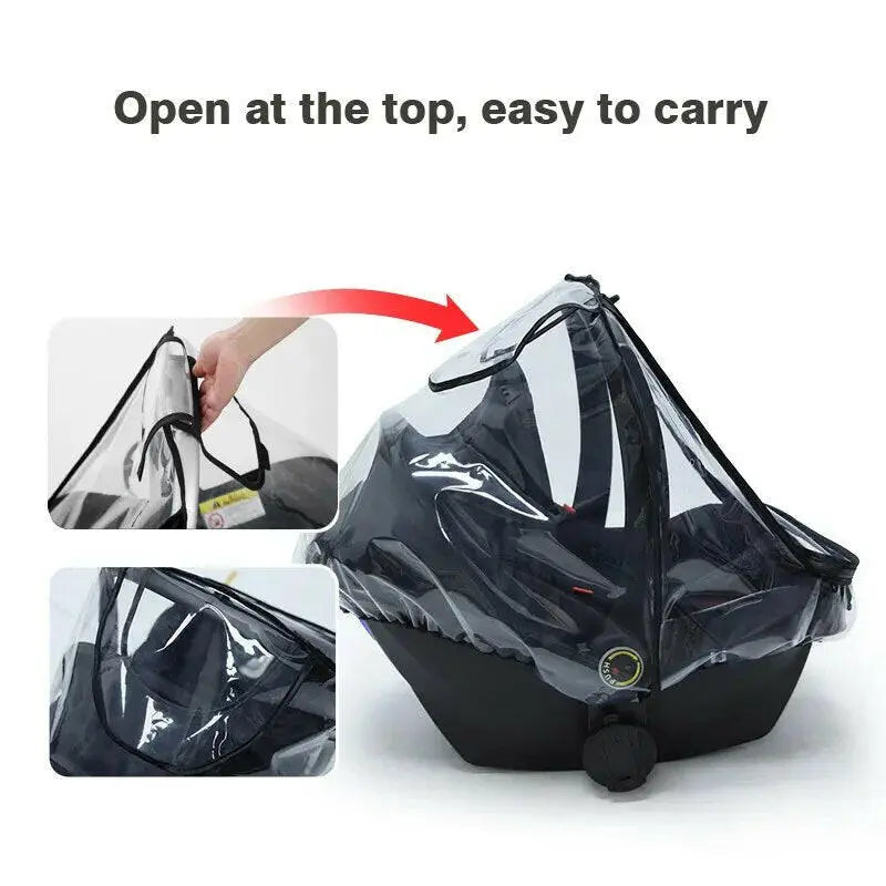 Baby Safety Seat Rain Cover Transparent EVA Baby Out Stroller Baby Carriage Rain Cover Dust Cover Rain Cover 2668south