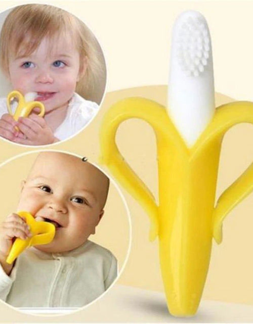 Load image into Gallery viewer, Baby Silicone Training Toothbrush BPA Free Banana Shape Safe Toddle Teether Chew Toys Teething Ring Gift Infant Baby Chewing 2668south
