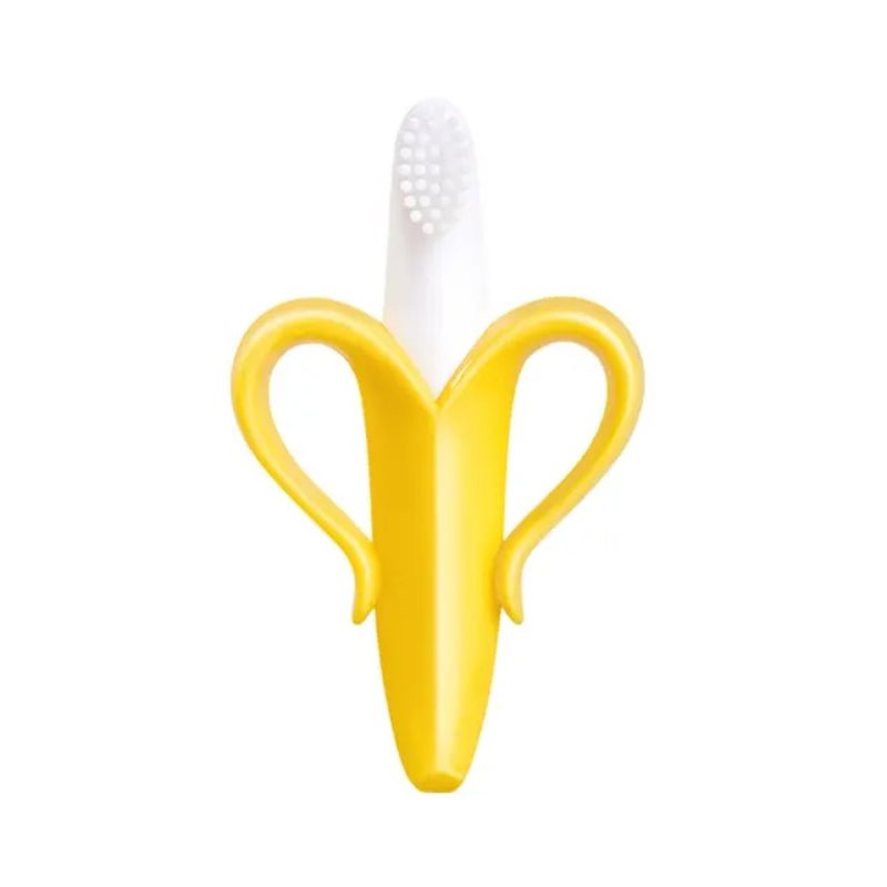 Baby Silicone Training Toothbrush BPA Free Banana Shape Safe Toddle Teether Chew Toys Teething Ring Gift Infant Baby Chewing 2668south