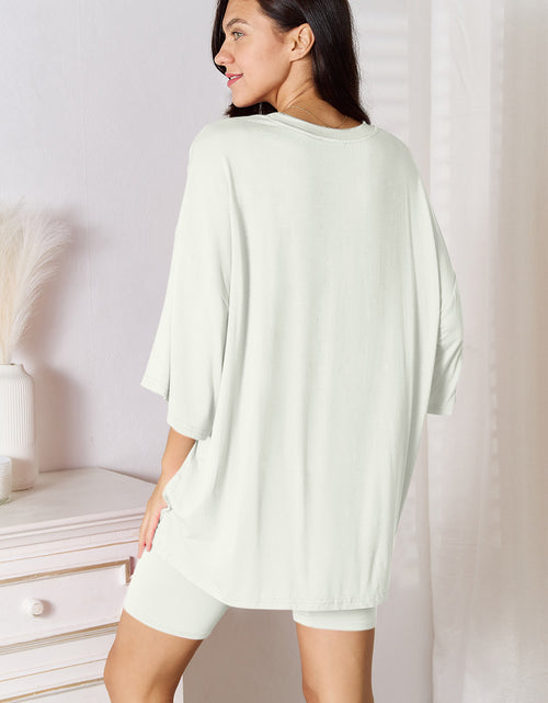 Load image into Gallery viewer, Basic Bae Full Size Soft Rayon Three-Quarter Sleeve Top and Shorts Set 2668south
