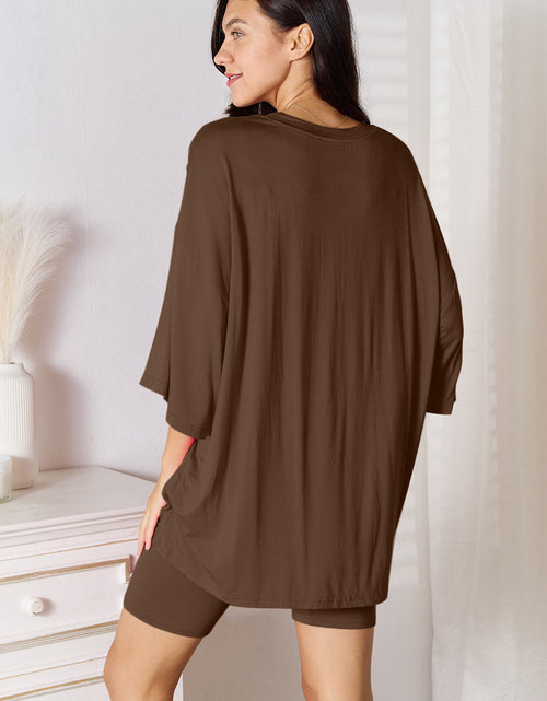 Load image into Gallery viewer, Basic Bae Full Size Soft Rayon Three-Quarter Sleeve Top and Shorts Set 2668south
