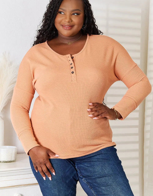 Load image into Gallery viewer, Basic Bae Half Button Long Sleeve Top 2668south
