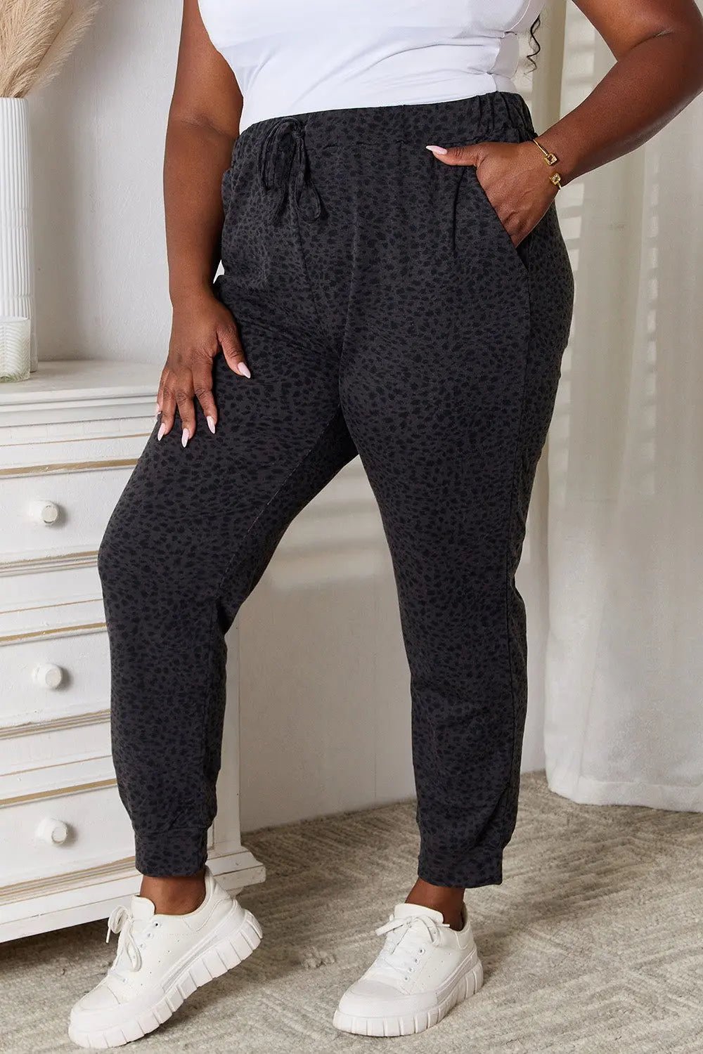 Basic Bae Leopard Print Joggers with Pockets 2668south