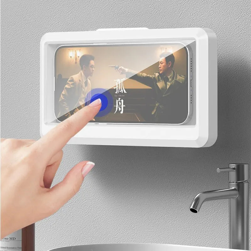 Bathroom Waterproof Phone Holder Shower Phone Case Seal Protection Touch Screen Mobile Phone Box for Kitchen Wall Stand Shelves 2668south