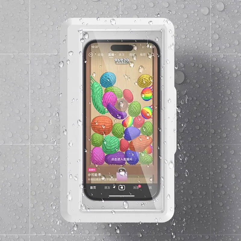 Bathroom Waterproof Phone Holder Shower Phone Case Seal Protection Touch Screen Mobile Phone Box for Kitchen Wall Stand Shelves 2668south