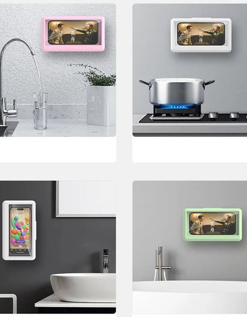 Load image into Gallery viewer, Bathroom Waterproof Phone Holder Shower Phone Case Seal Protection Touch Screen Mobile Phone Box for Kitchen Wall Stand Shelves 2668south
