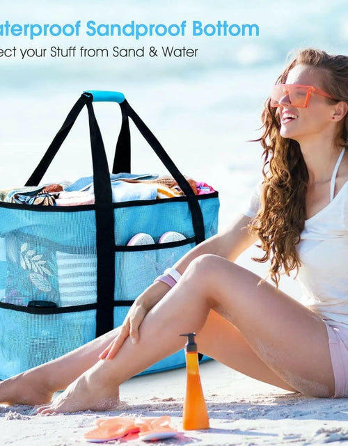 Load image into Gallery viewer, Beach Bag, Extra Large Beach Bags for Women Waterproof Sandproof, Mesh Beach Tote Bags Travel Pool Bag 2668south
