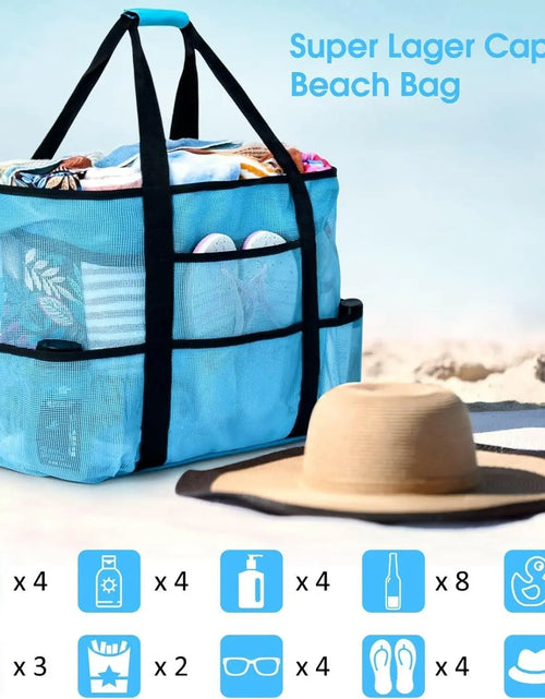 Load image into Gallery viewer, Beach Bag, Extra Large Beach Bags for Women Waterproof Sandproof, Mesh Beach Tote Bags Travel Pool Bag 2668south
