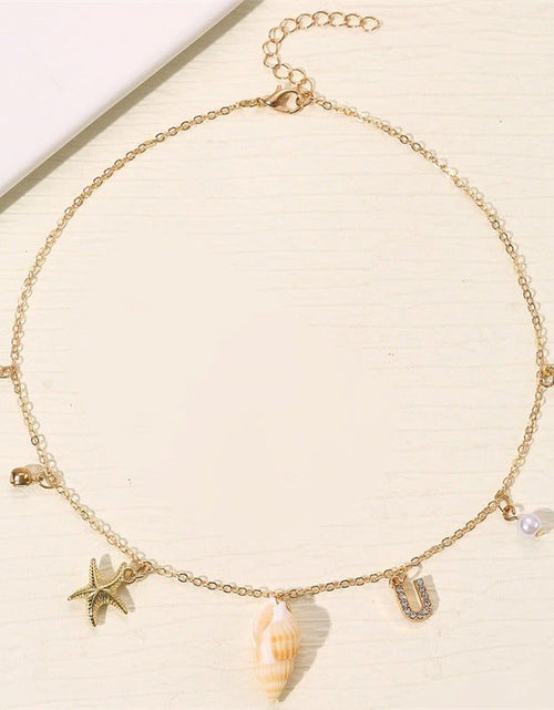 Load image into Gallery viewer, Beach Ocean Style 26 Letter Pearl Shell Necklace 2668south
