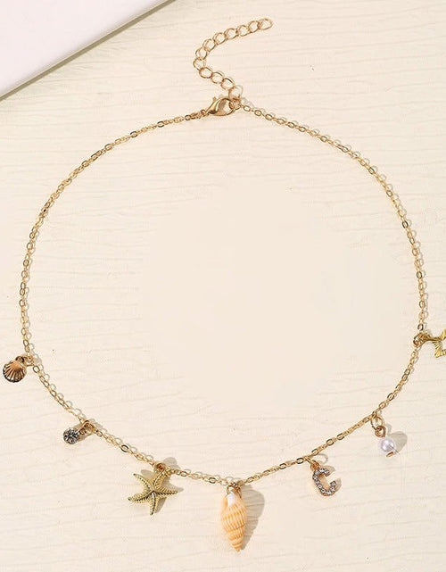 Load image into Gallery viewer, Beach Ocean Style 26 Letter Pearl Shell Necklace 2668south
