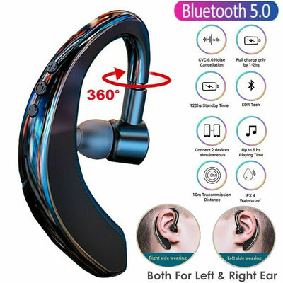 Bluetooth 5.0 Earpiece Driving Trucker Wireless Headset Earbuds Noise Cancelling 2668south