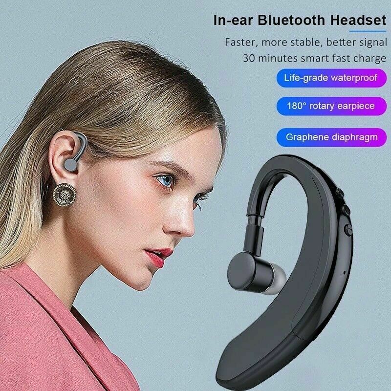 Bluetooth 5.0 Earpiece Driving Trucker Wireless Headset Earbuds Noise Cancelling 2668south