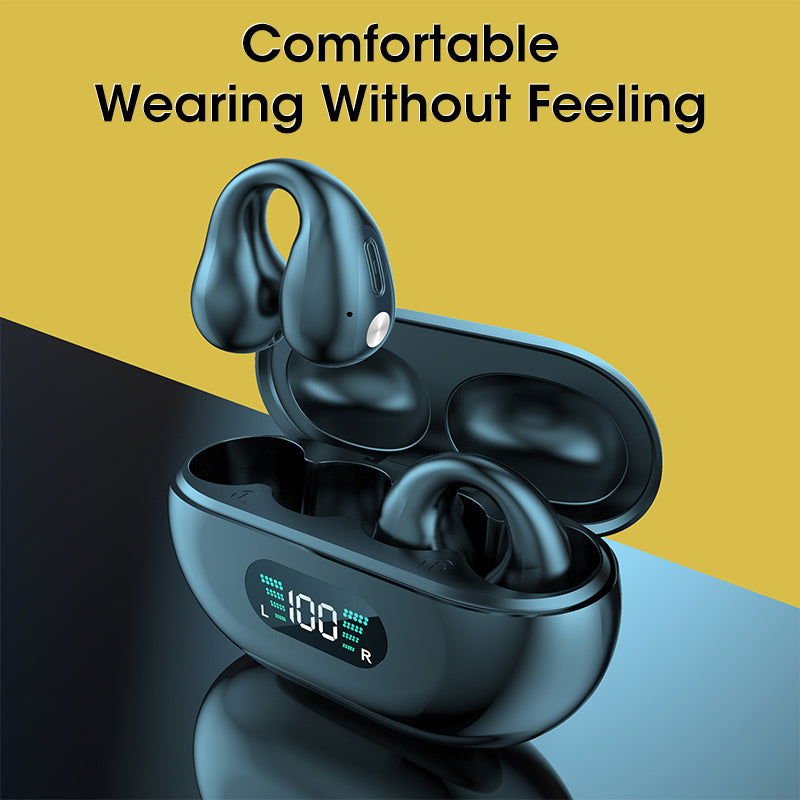 Bone Conduction Headphones TWS Earbuds Ear Clip Bluetooth 5.3 Touch Wireless Earphone In-Ear Bass HIFI Sports Headset 2668south