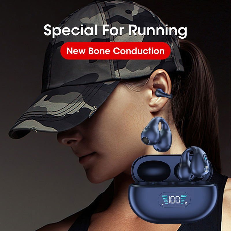 Bone Conduction Headphones TWS Earbuds Ear Clip Bluetooth 5.3 Touch Wireless Earphone In-Ear Bass HIFI Sports Headset 2668south