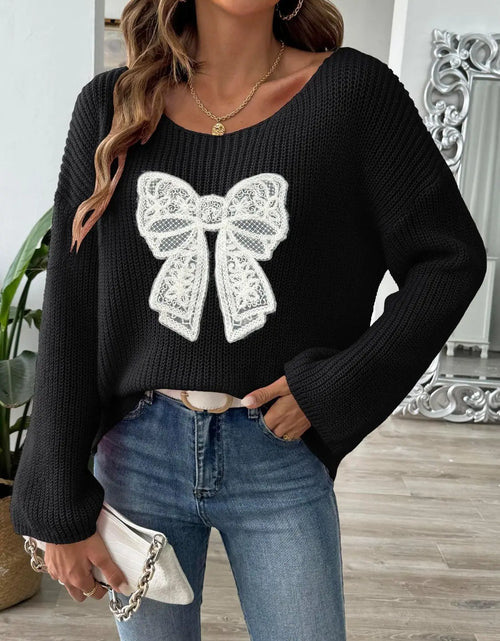 Load image into Gallery viewer, Bow Boat Neck Long Sleeve Sweater 2668south
