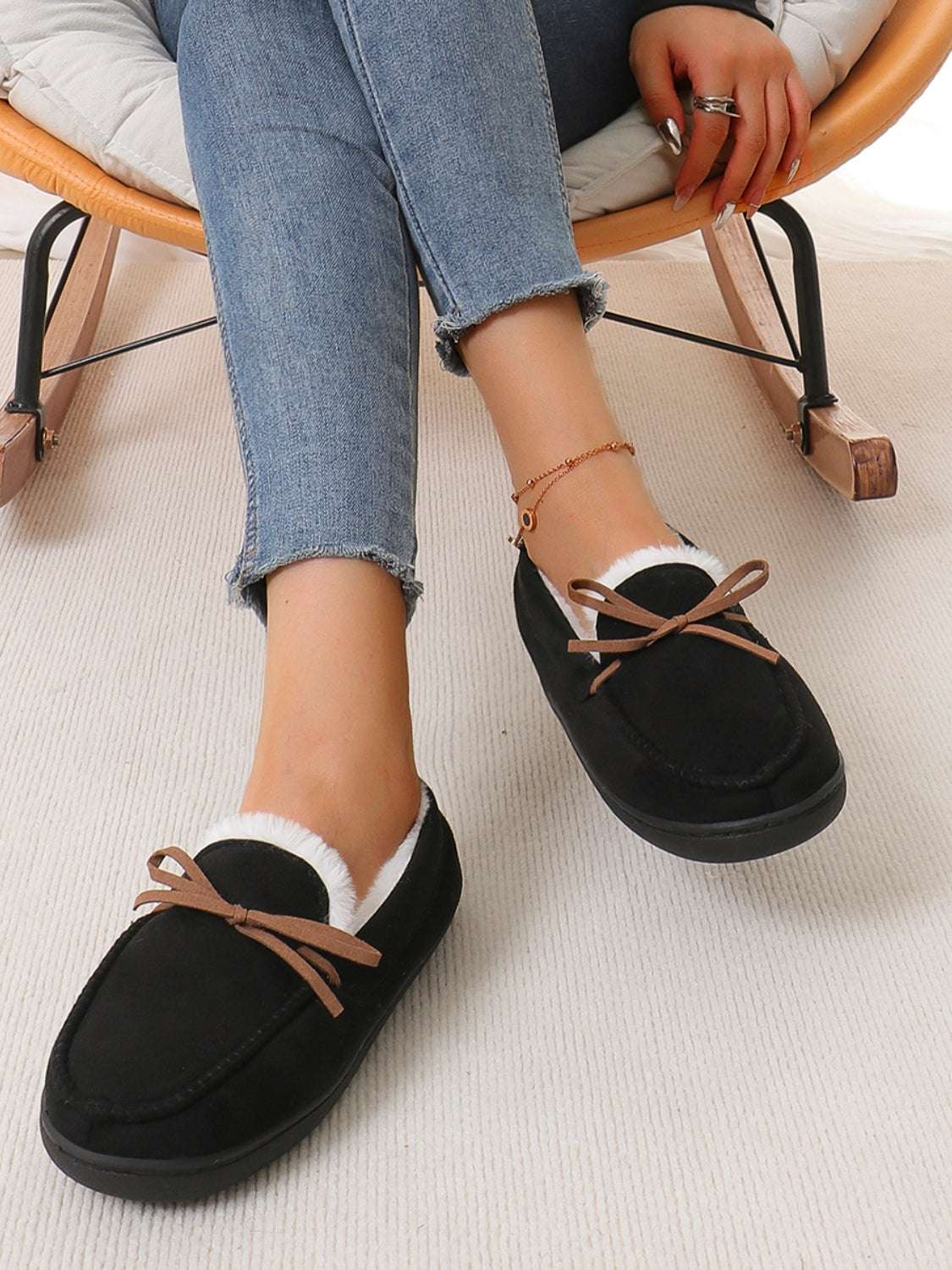 Bow Round Toe Flat Slip-Ons 2668south