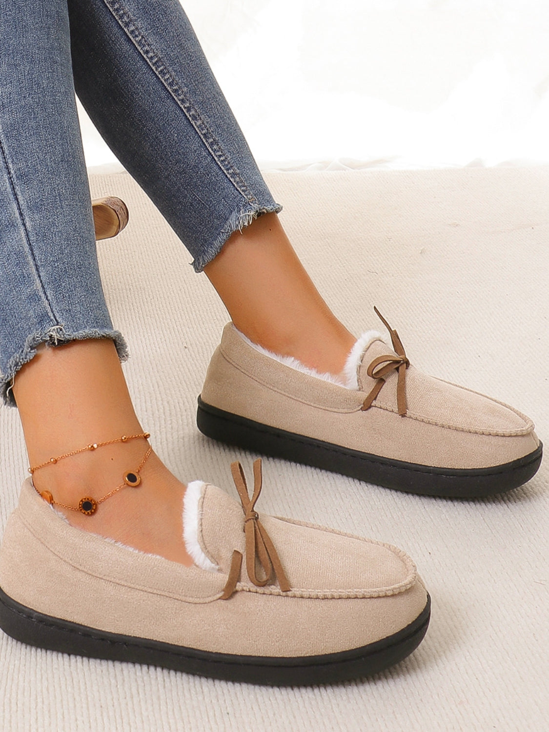 Bow Round Toe Flat Slip-Ons 2668south