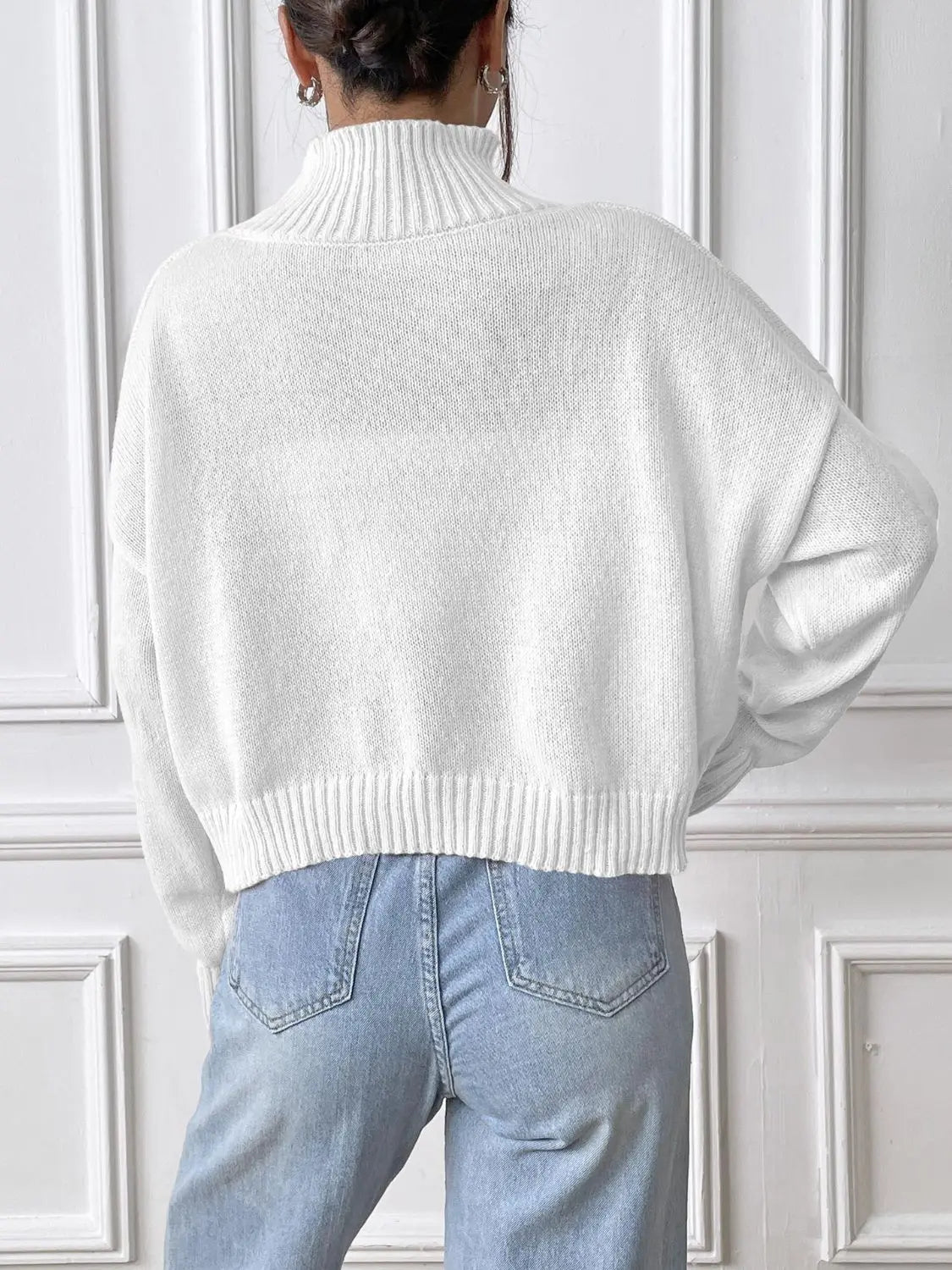 Bow Turtleneck Long Sleeve Sweater 2668south