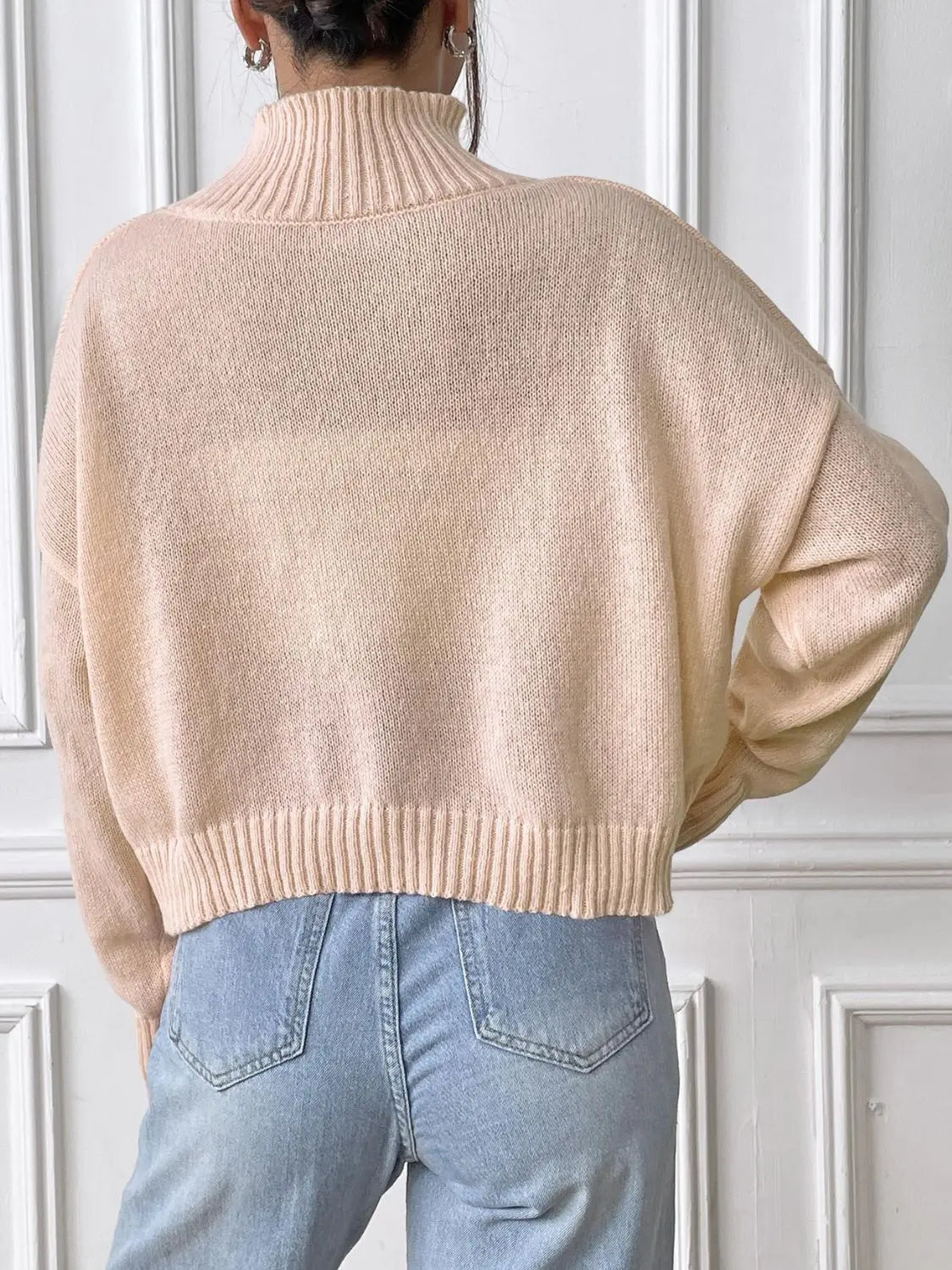 Bow Turtleneck Long Sleeve Sweater 2668south