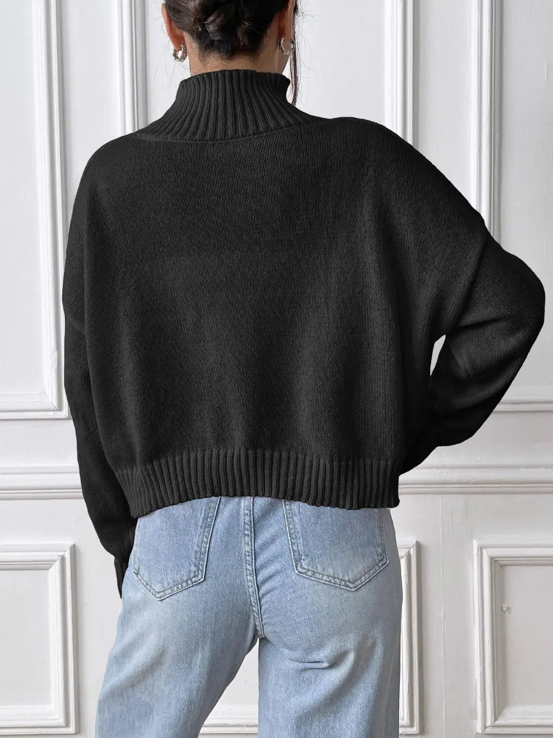 Bow Turtleneck Long Sleeve Sweater 2668south