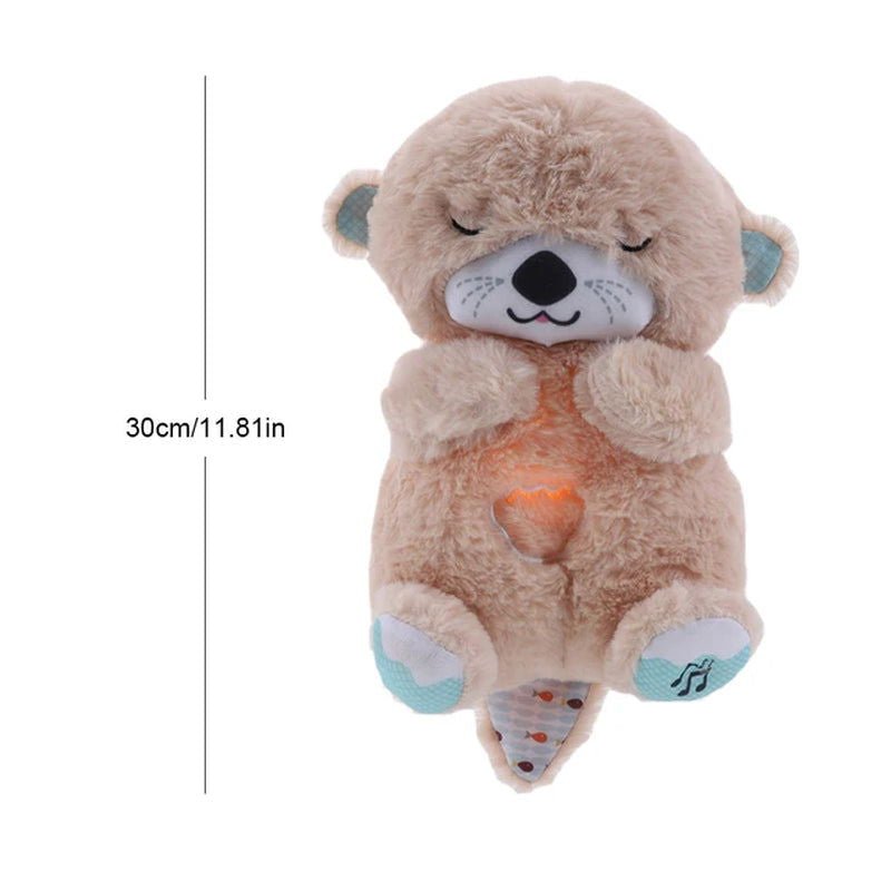 Breathing Otter Baby Sleep and Playmate Otter Musical Stuffed Plush Toy Baby Kids Soothing Music Sleep Sound and Light Doll Toys 2668south