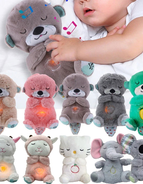 Load image into Gallery viewer, Breathing Otter Baby Sleep and Playmate Otter Musical Stuffed Plush Toy Baby Kids Soothing Music Sleep Sound and Light Doll Toys 2668south
