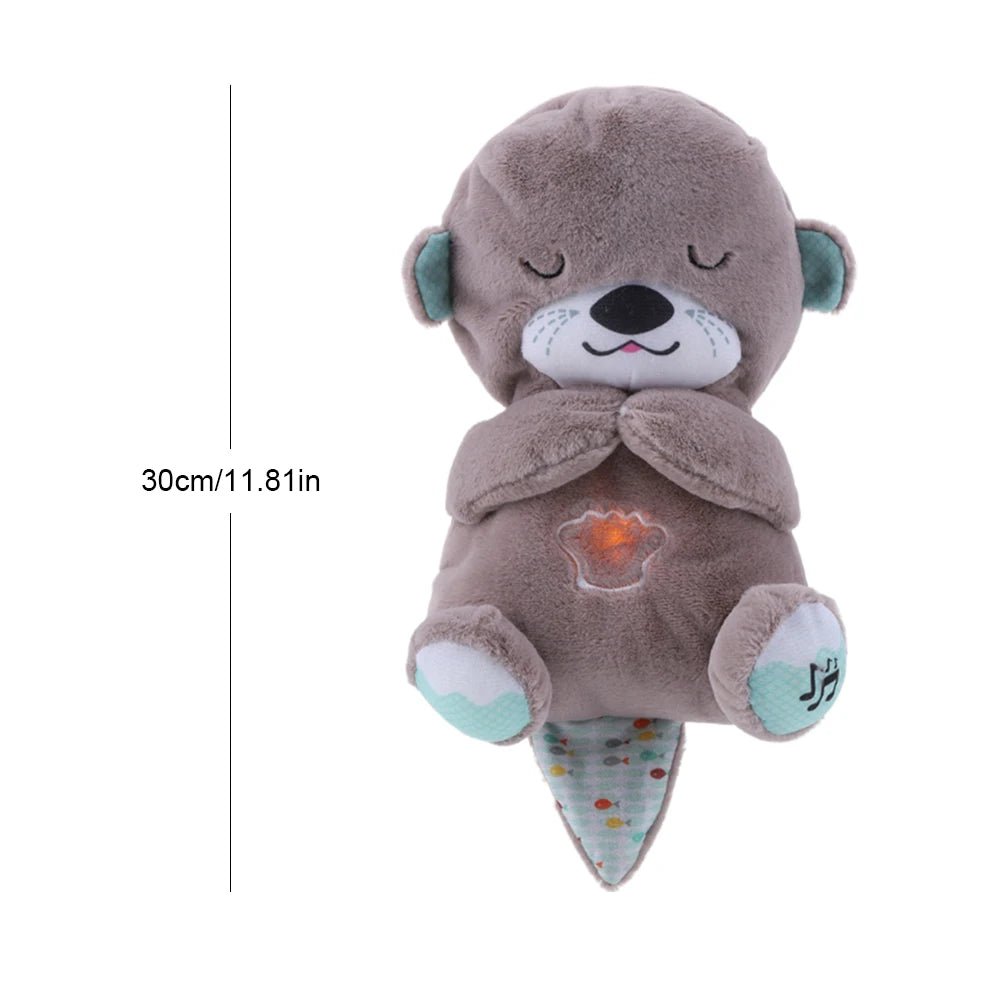 Breathing Otter Baby Sleep and Playmate Otter Musical Stuffed Plush Toy Baby Kids Soothing Music Sleep Sound and Light Doll Toys 2668south