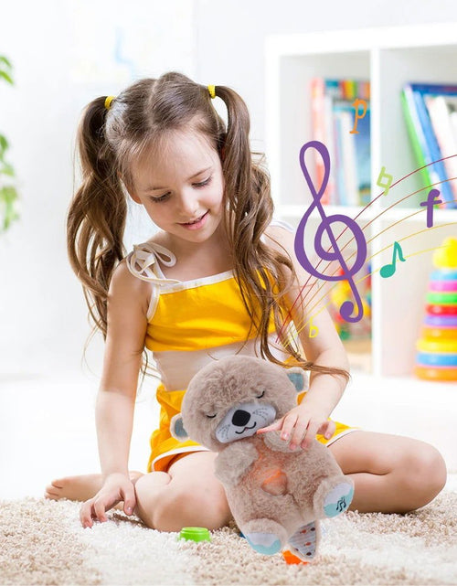 Load image into Gallery viewer, Breathing Otter Baby Sleep and Playmate Otter Musical Stuffed Plush Toy Baby Kids Soothing Music Sleep Sound and Light Doll Toys 2668south
