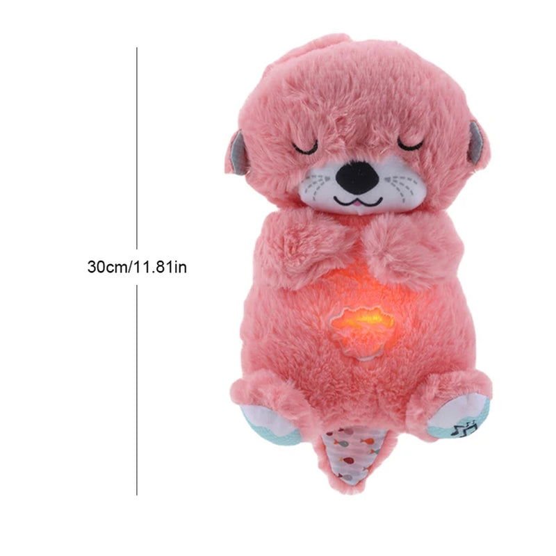 Breathing Otter Baby Sleep and Playmate Otter Musical Stuffed Plush Toy Baby Kids Soothing Music Sleep Sound and Light Doll Toys 2668south