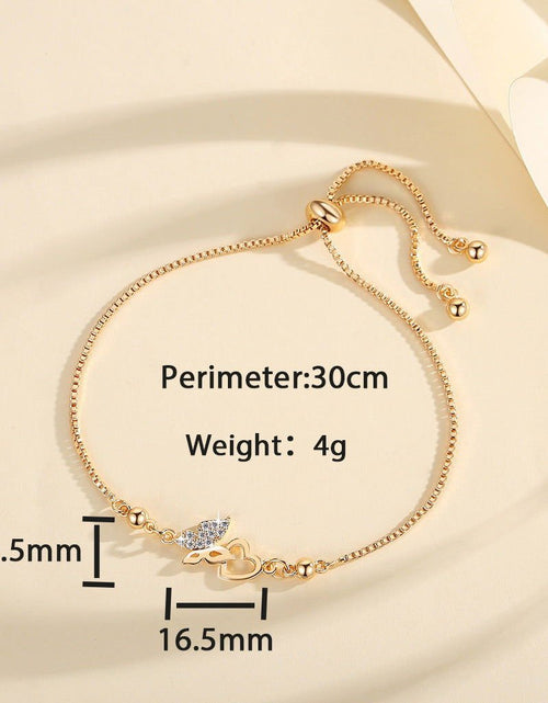 Load image into Gallery viewer, Butterfly Heart Bracelet Women&#39;s Jewelry Adjustable 2668south
