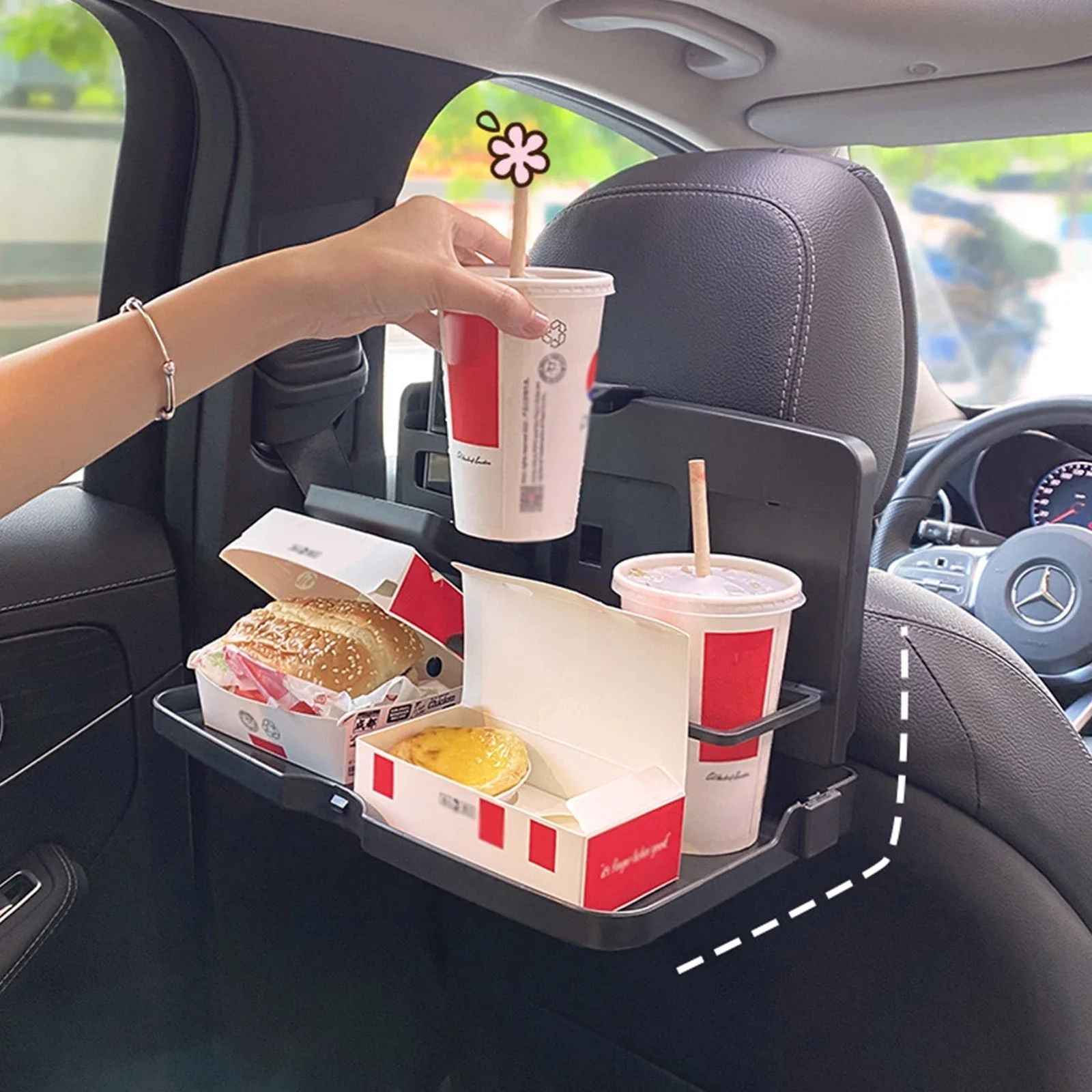 Car Back Seat Portabletray Table Foldable Car Backseat Table Organizer Car Work Dining Table Food Tray for Food and Drink 2668south