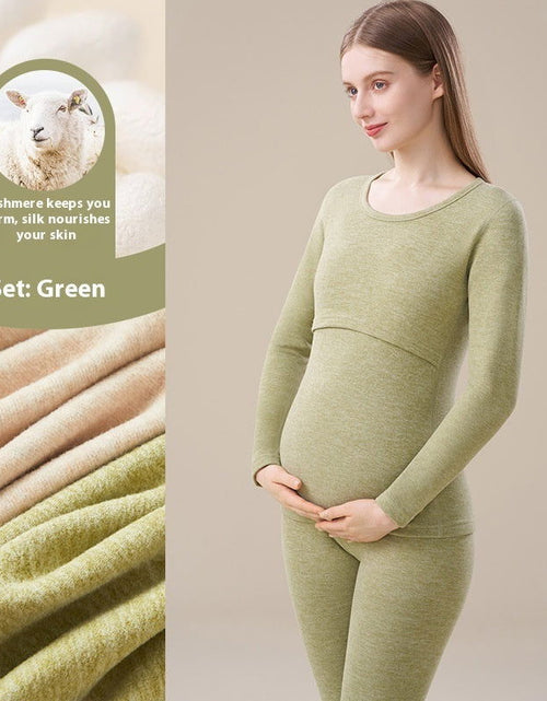 Load image into Gallery viewer, Cashmere Silk Edging Pregnant Women Warm Suit 2668south
