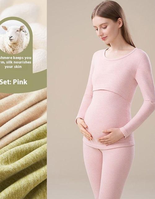 Load image into Gallery viewer, Cashmere Silk Edging Pregnant Women Warm Suit 2668south
