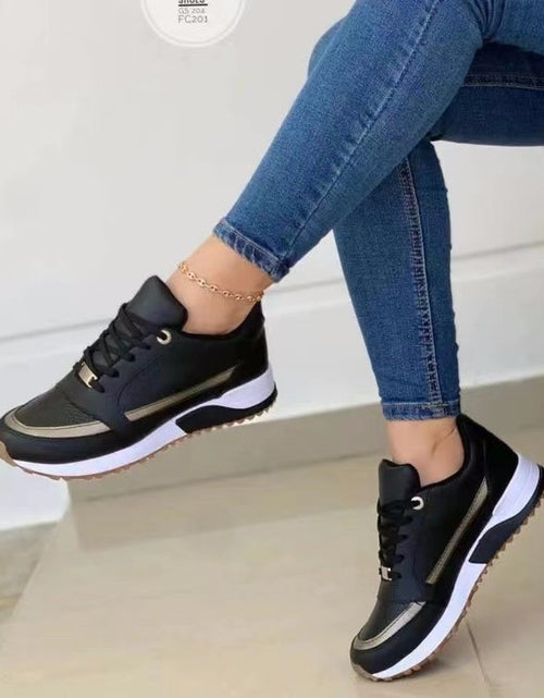 Load image into Gallery viewer, Casual Lace-up Flat Shoes Women Shallow Round Toe Sports Walking Sneakers 2668south
