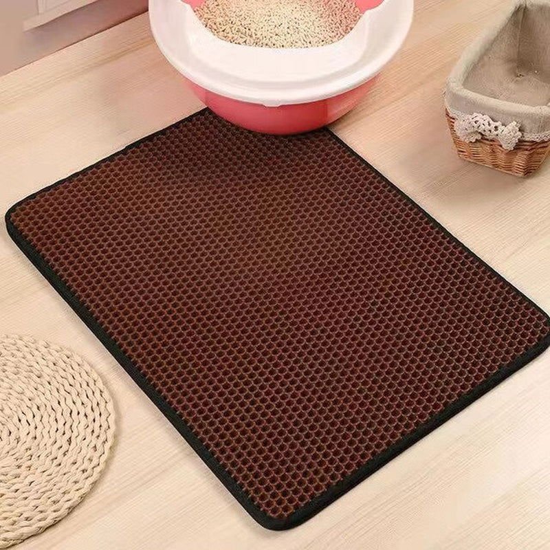 Cat Litter Mat with Gift Double Layer Waterproof Pet Litter Box Mat Non-Slip Sand Cat Pad Washable Bed Mat Clean Pad Products 2668south