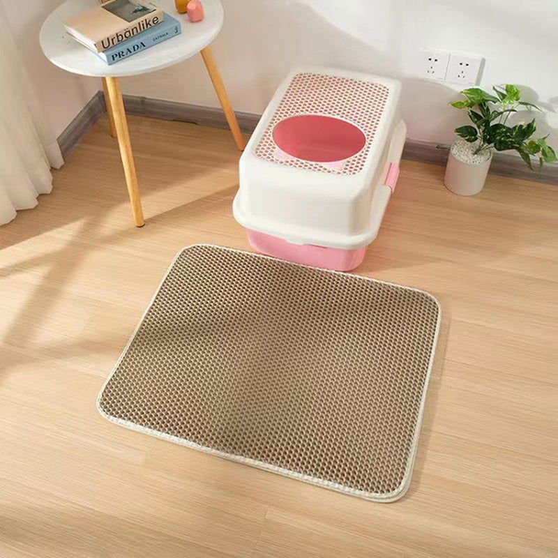 Cat Litter Mat with Gift Double Layer Waterproof Pet Litter Box Mat Non-Slip Sand Cat Pad Washable Bed Mat Clean Pad Products 2668south