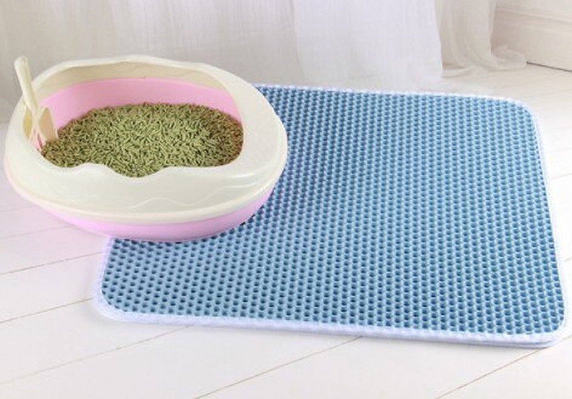 Cat Litter Mat with Gift Double Layer Waterproof Pet Litter Box Mat Non-Slip Sand Cat Pad Washable Bed Mat Clean Pad Products 2668south