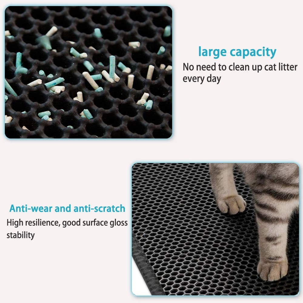 Cat Litter Mat with Gift Double Layer Waterproof Pet Litter Box Mat Non-Slip Sand Cat Pad Washable Bed Mat Clean Pad Products 2668south