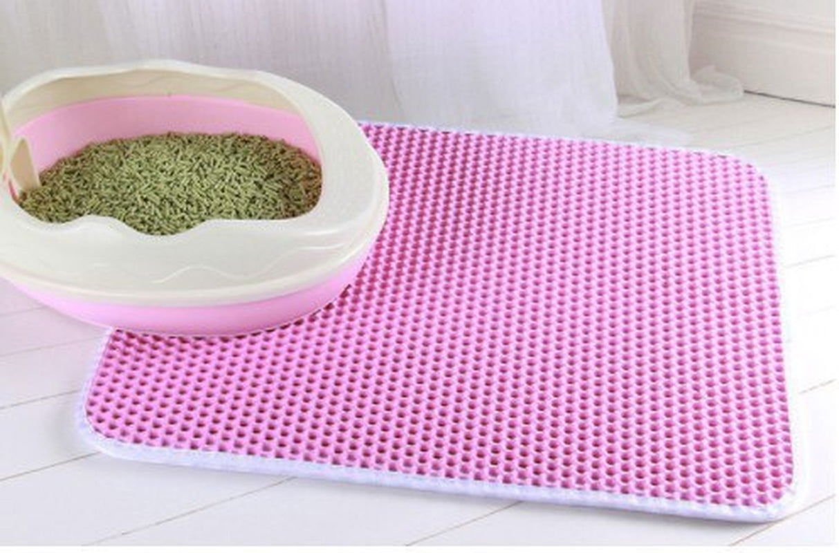 Cat Litter Mat with Gift Double Layer Waterproof Pet Litter Box Mat Non-Slip Sand Cat Pad Washable Bed Mat Clean Pad Products 2668south