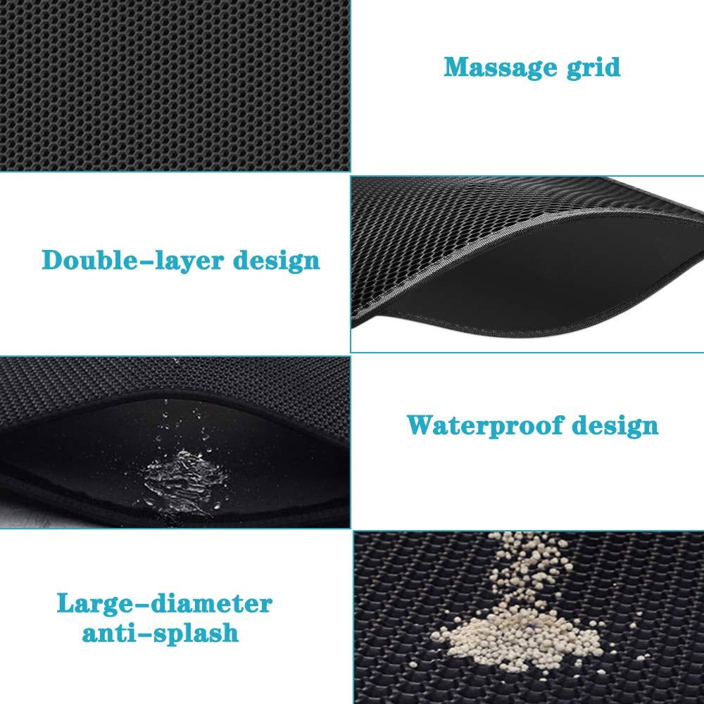 Cat Litter Mat with Gift Double Layer Waterproof Pet Litter Box Mat Non-Slip Sand Cat Pad Washable Bed Mat Clean Pad Products 2668south