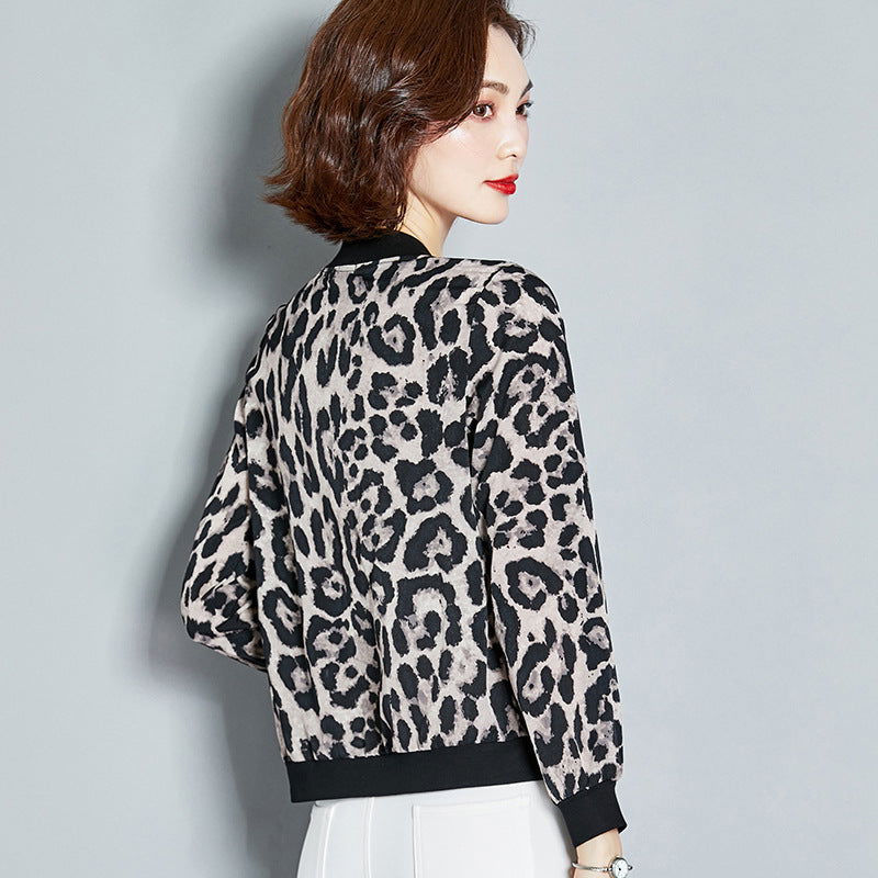 Chiffon Shirt Leopard Print Printed Sunscreen Air Conditioning Jacket Cardigan 2668south