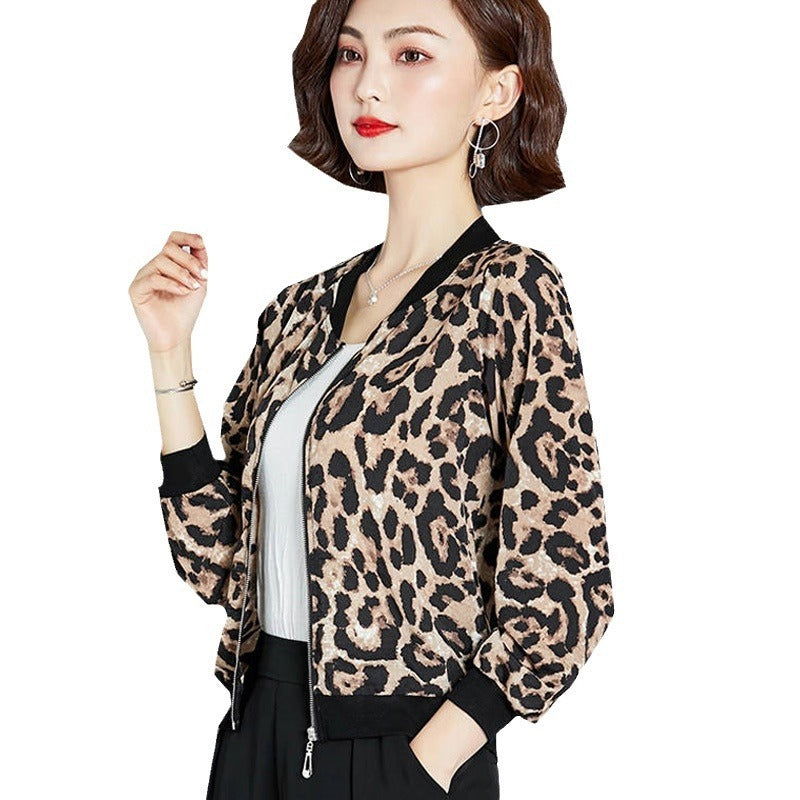 Chiffon Shirt Leopard Print Printed Sunscreen Air Conditioning Jacket Cardigan 2668south