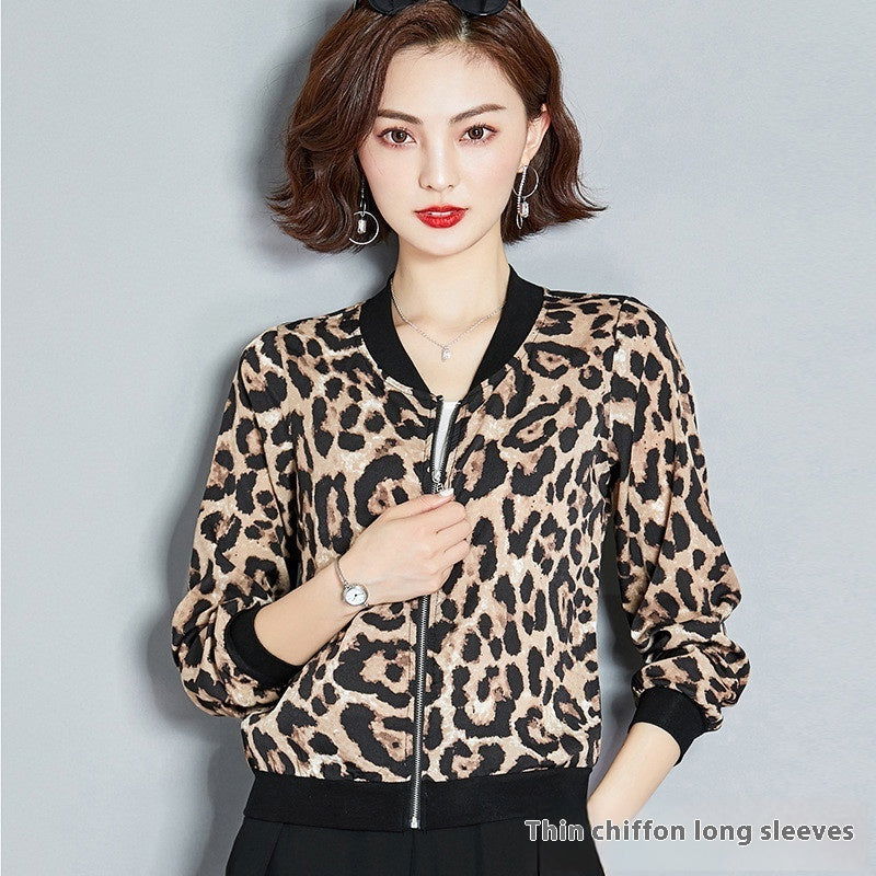 Chiffon Shirt Leopard Print Printed Sunscreen Air Conditioning Jacket Cardigan 2668south