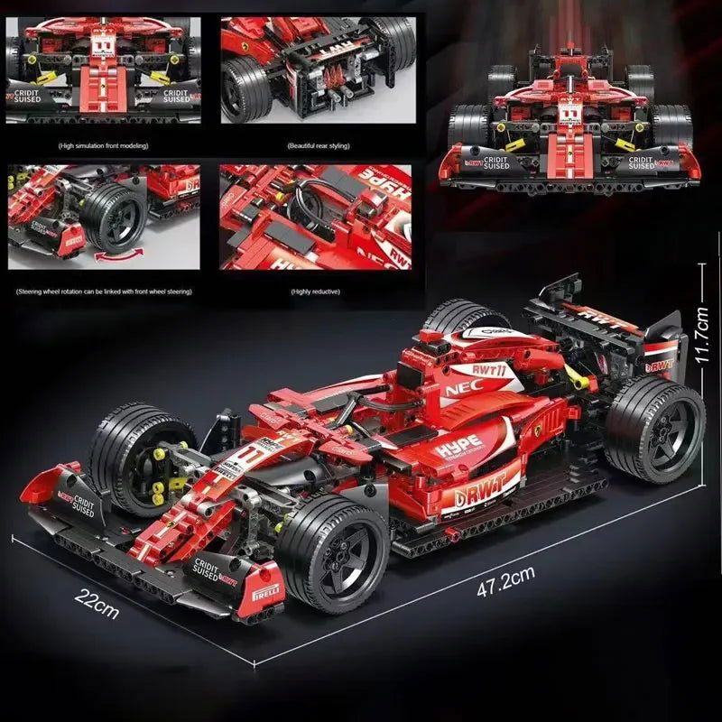 City F1 Technical Sport Cars Building Blocks Formula 1 Super Speed Racing Vehicle MOC Bricks Toys for Kids Boyfriend Gifts 2668south