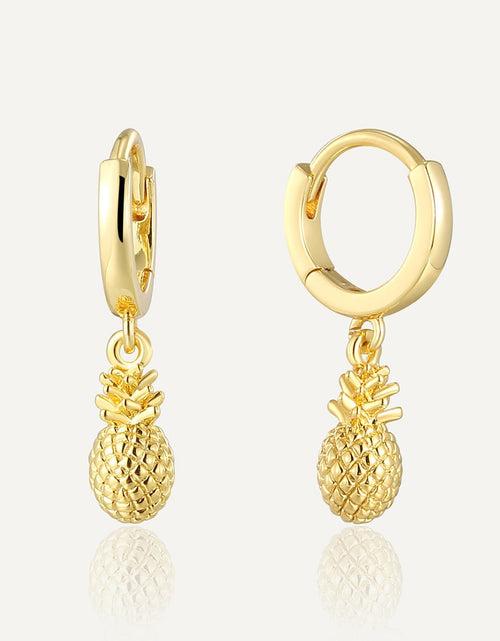 Load image into Gallery viewer, Copper Plating 18K Gold Cute Pineapple Earrings 2668south
