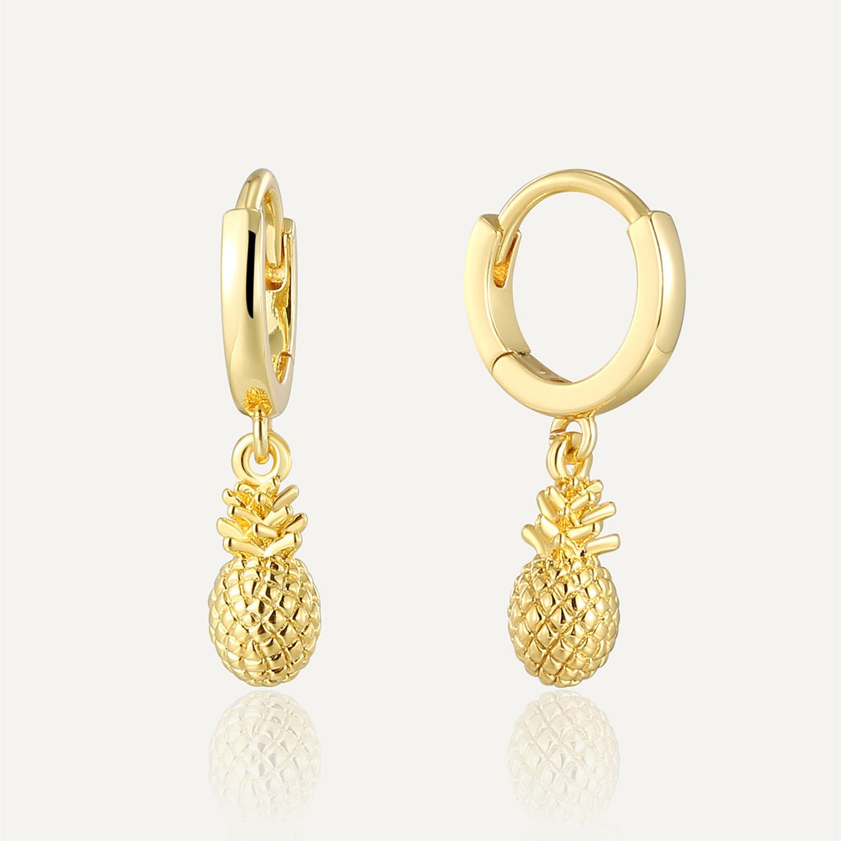 Copper Plating 18K Gold Cute Pineapple Earrings 2668south