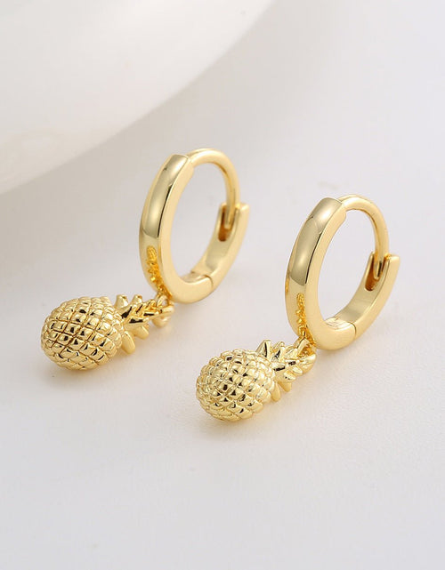 Load image into Gallery viewer, Copper Plating 18K Gold Cute Pineapple Earrings 2668south
