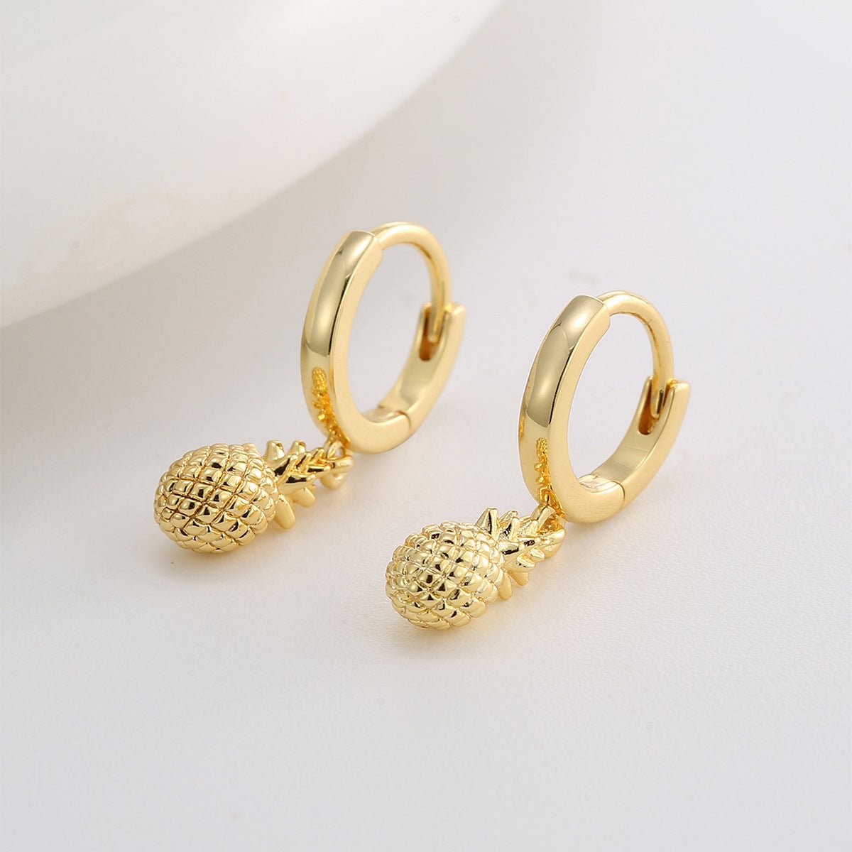 Copper Plating 18K Gold Cute Pineapple Earrings 2668south