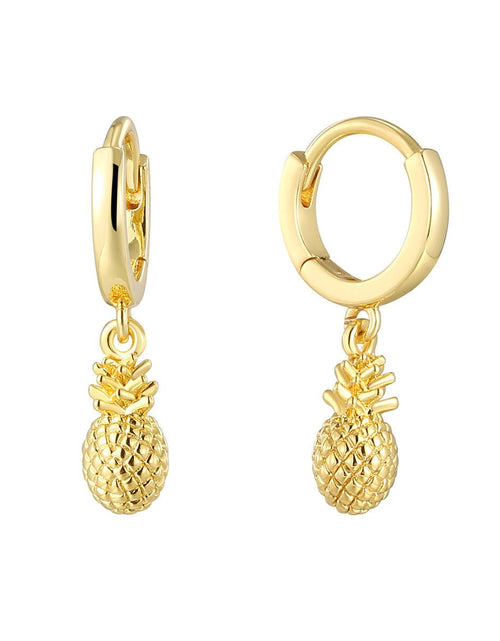 Load image into Gallery viewer, Copper Plating 18K Gold Cute Pineapple Earrings 2668south
