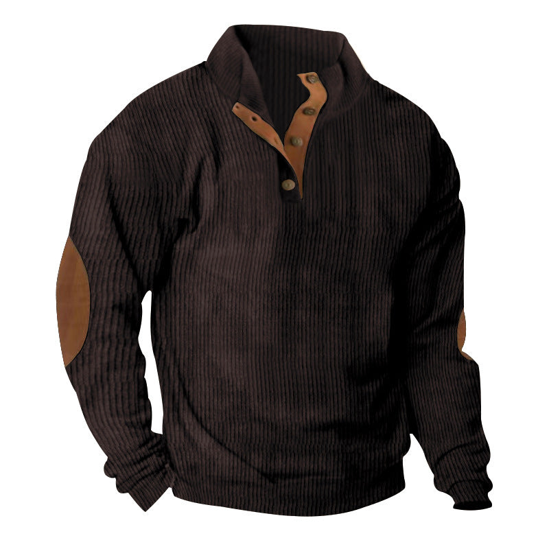 Corduroy Casual Stand Collar Long-sleeved Sweater 2668south